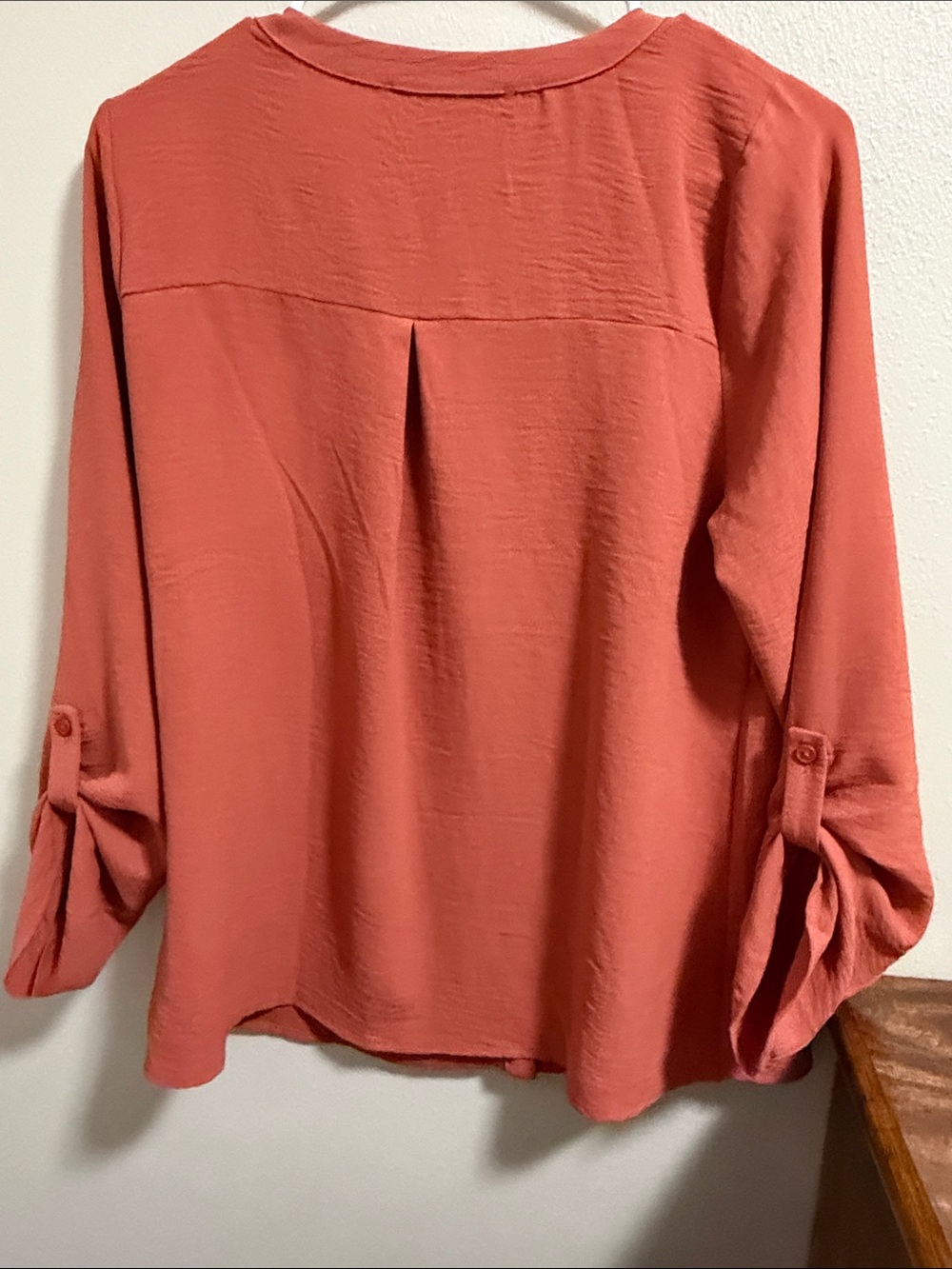 Rust Button-Front Women’s Blouse - Picture 6 of 7